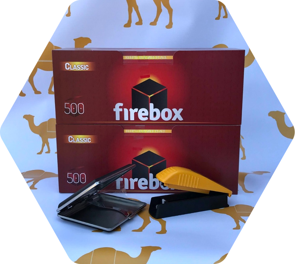 

НАБОР: Сигаретные Гильзы FIREBOX 1000шт+Портсигар+Машинка Для Набивки DEDO