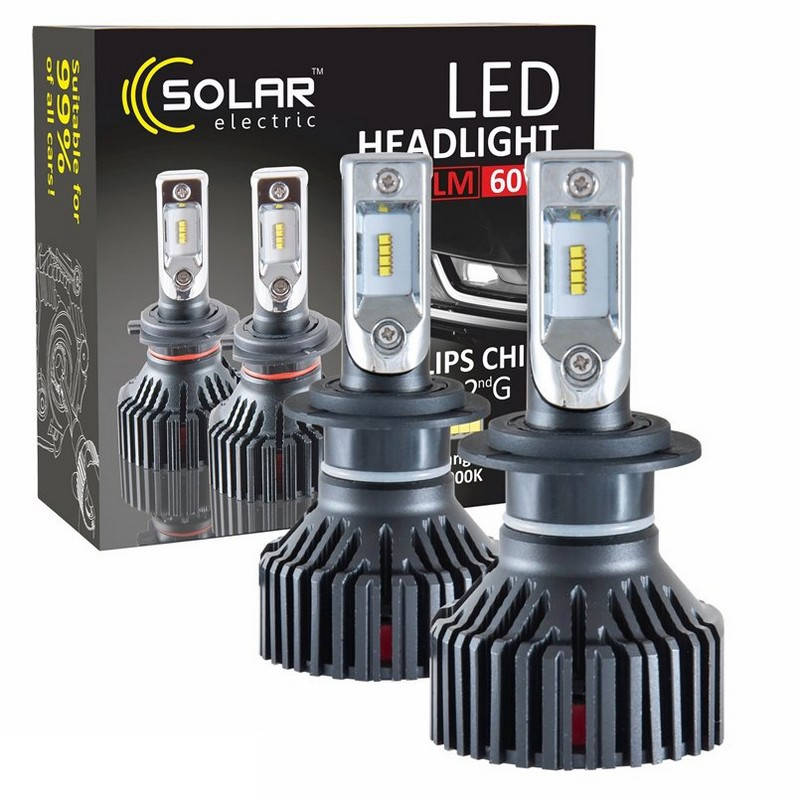 

Светодиодные лампы H7 6000K 8000Lm SOLAR Led 9/32V 60W (8307)