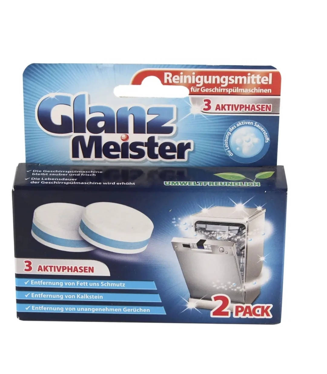 

Таблетки для чистки посудомоечных машин GLANZ MEISTER 2шт