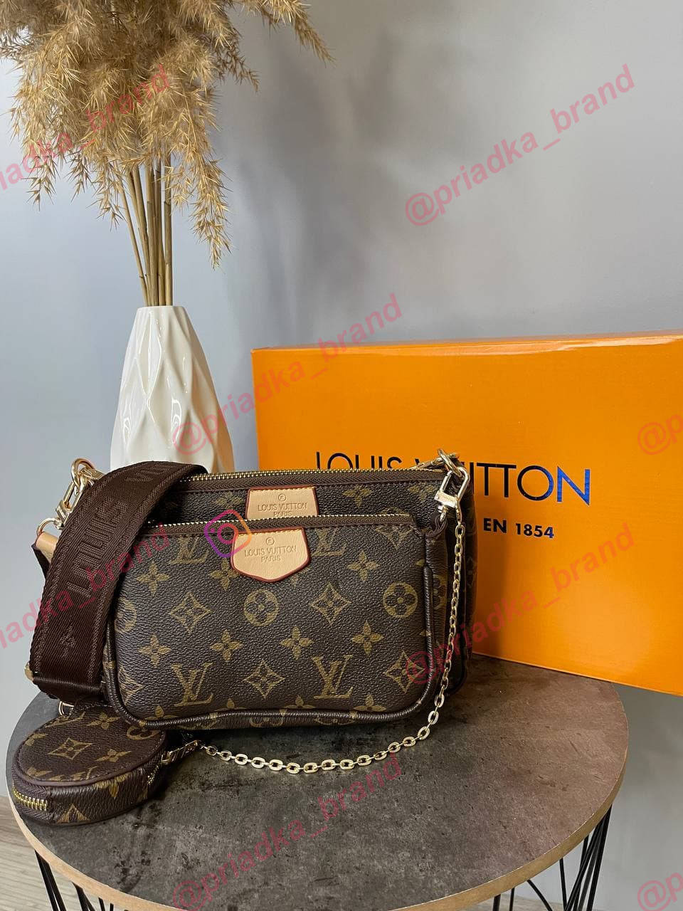 

Женская Сумка Louis Vuitton Multi Pochette 3 в 1 • Сумочка Луи Витон • ХИТ ПРОДАЖ • Для Подарка •, Коричневый
