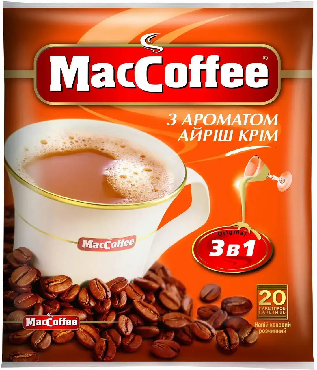 

Кофейный напиток MacCoffee Айриш Крим 3в1 (20х18г)