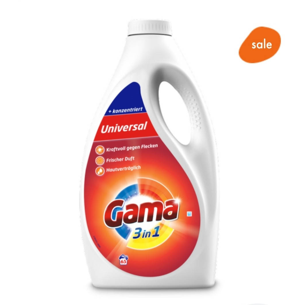 

Гель для прання Gama Універсальний, 3.25 л (65 прання)