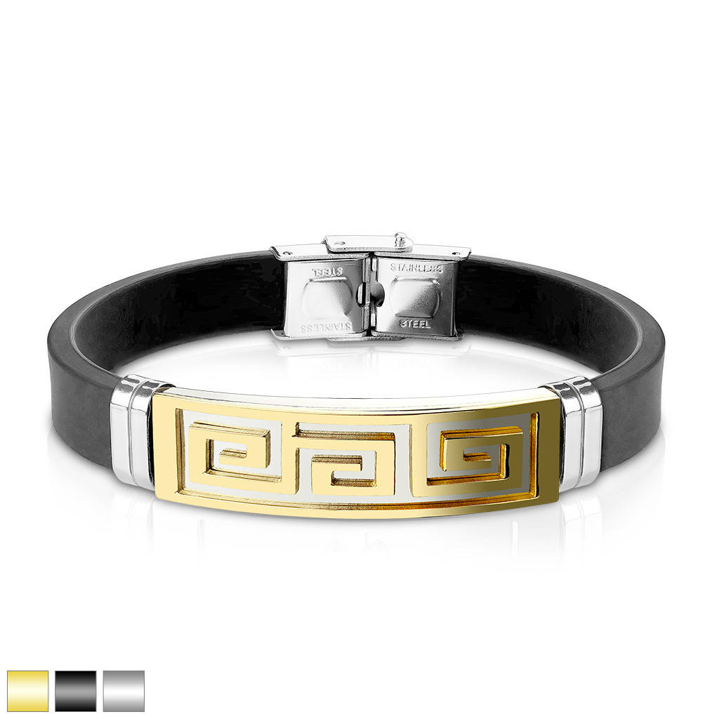 

Браслет Maze Cut Ou из нержавеющей стали 316L с каучуковым ремешком.