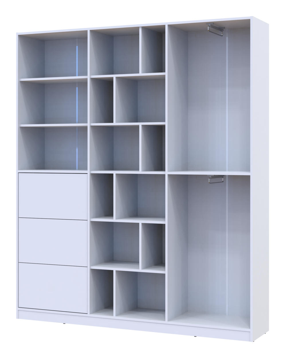 Шафа для одягу Doros Морган Білий ДСП/Шухляди 180х38.5х210 (42002246) 5