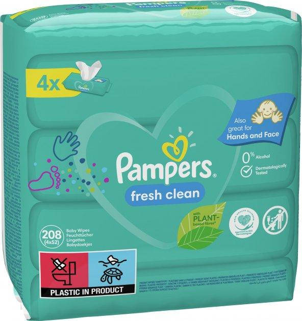 

Детские влажные салфетки Pampers Baby Fresh Clean, 4x52 шт.