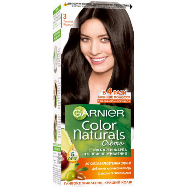 

Краска для волос Garnier Color Naturals 3 Темный каштан, 110 мл