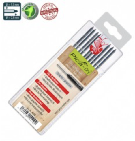 

Сменные грифеля для PICA Dry специальная твёрдость Н, графит 10шт (серые)