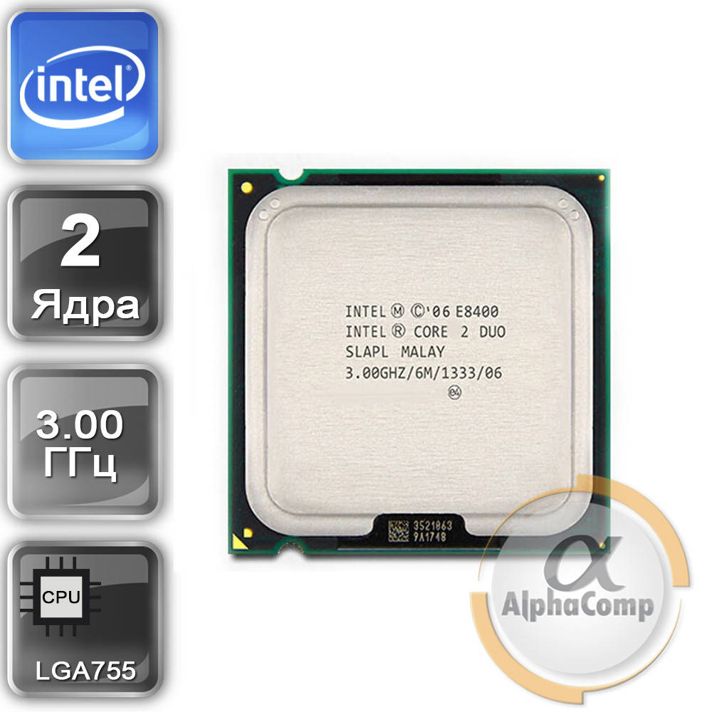 

Процессор Intel Core2Duo E8400 (2×3.00GHz • 6Mb • 775) БУ