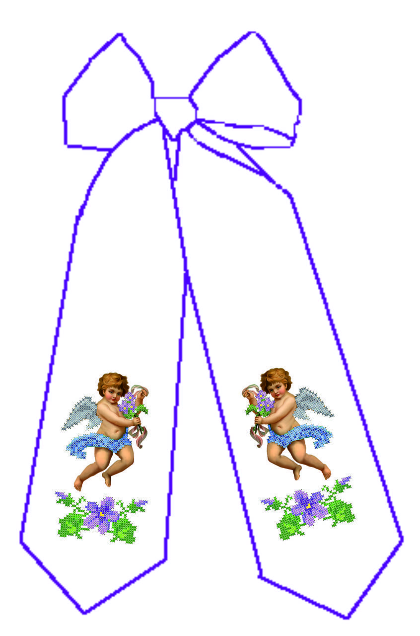 

Б-015. Схема для вишивки бісером Великодній бант.