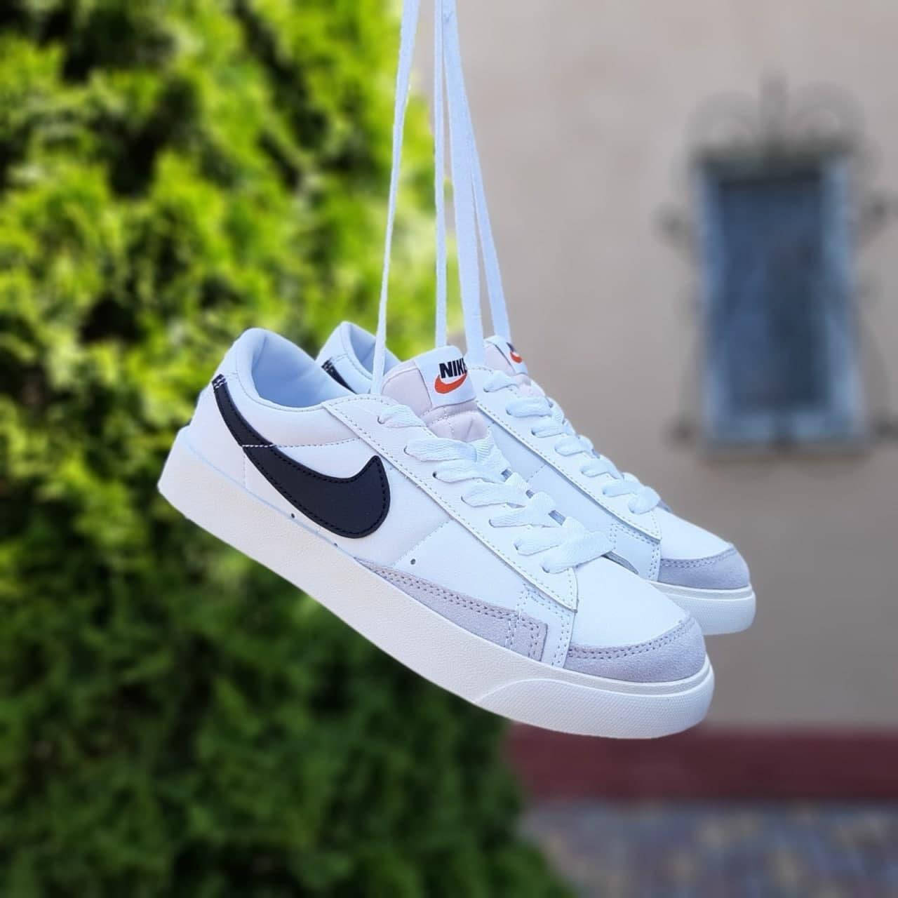 

Женские кроссовки Nike Blazer low кожаные, летние кроссовки найк блейзер низкие черно-белые найки женские 38, Белый