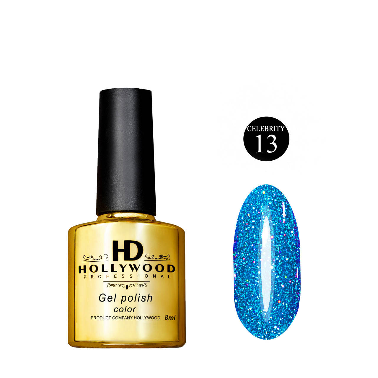 

Гель лак 13 Celebrity Светоотражающий HD Hollywood 8 ml