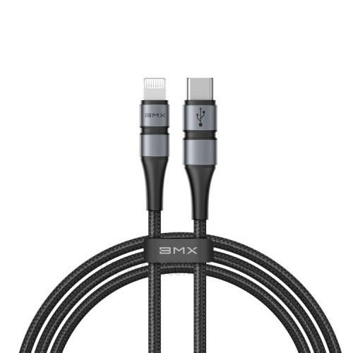 

Baseus BMX MFI Прочный нейлоновый USB тип C PD 18W / Lightning 1,2 м серый кабель (CATLSJ-AG1)
