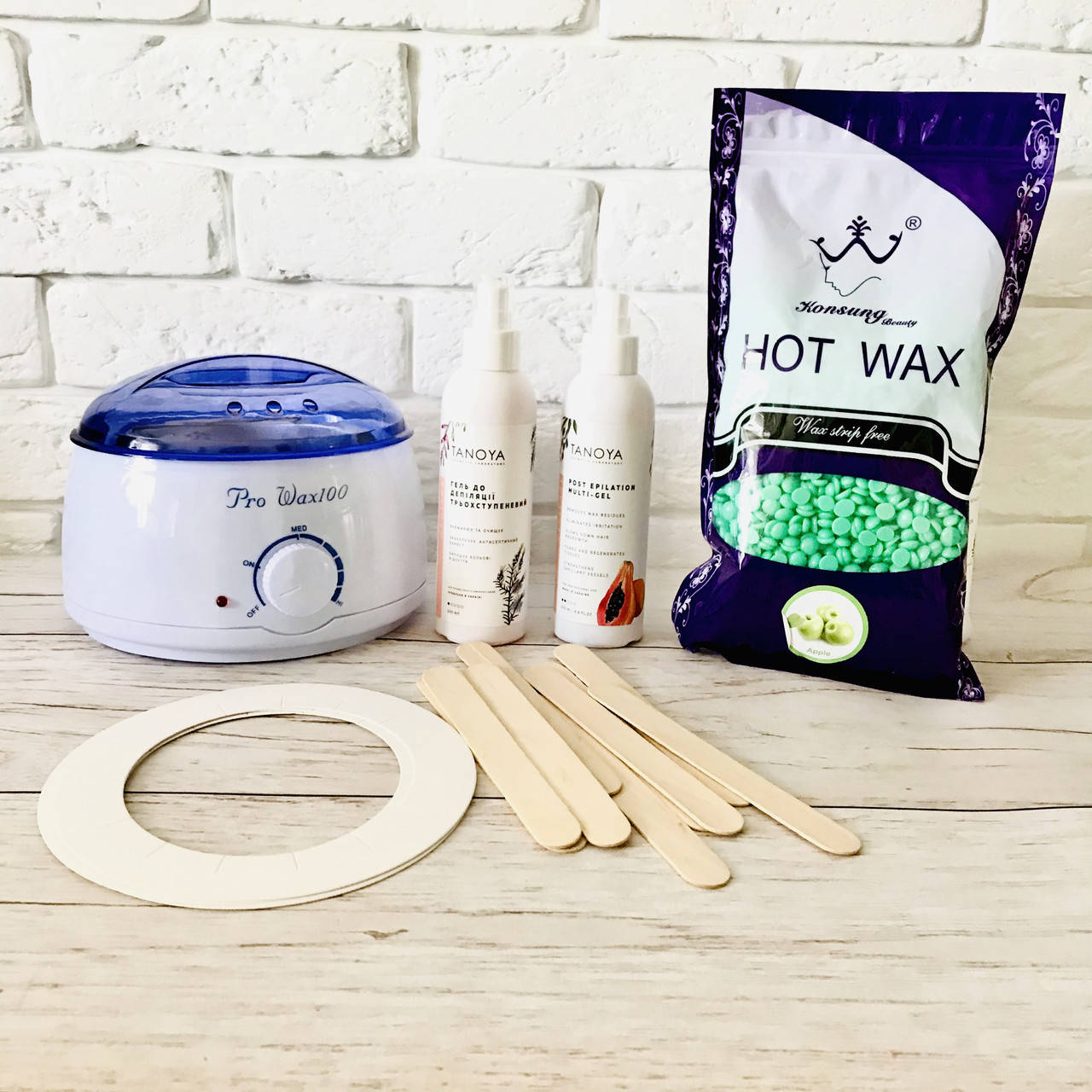 

Набор для депиляции горячим воском Konsung beauty 500 г с мультигелем Tanoya 200 мл