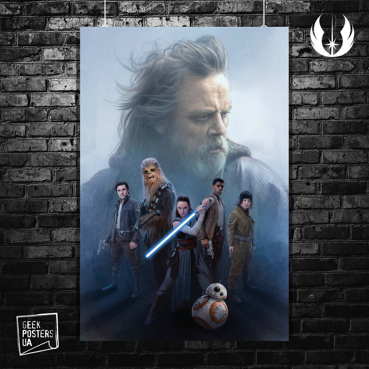 

Постер Star Wars: Last Jedi (Люк на фоне). Размер 42x30см (A3). Матовая бумага