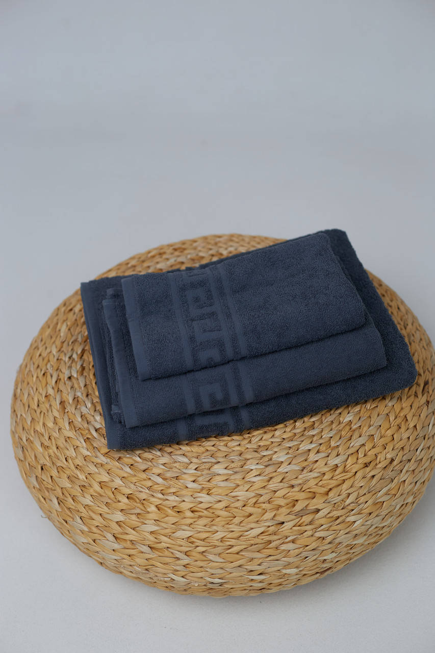 

Комплект махровых полотенец 40х70 50х90 70х140 серый Узбекистан GREEK COLLECTION