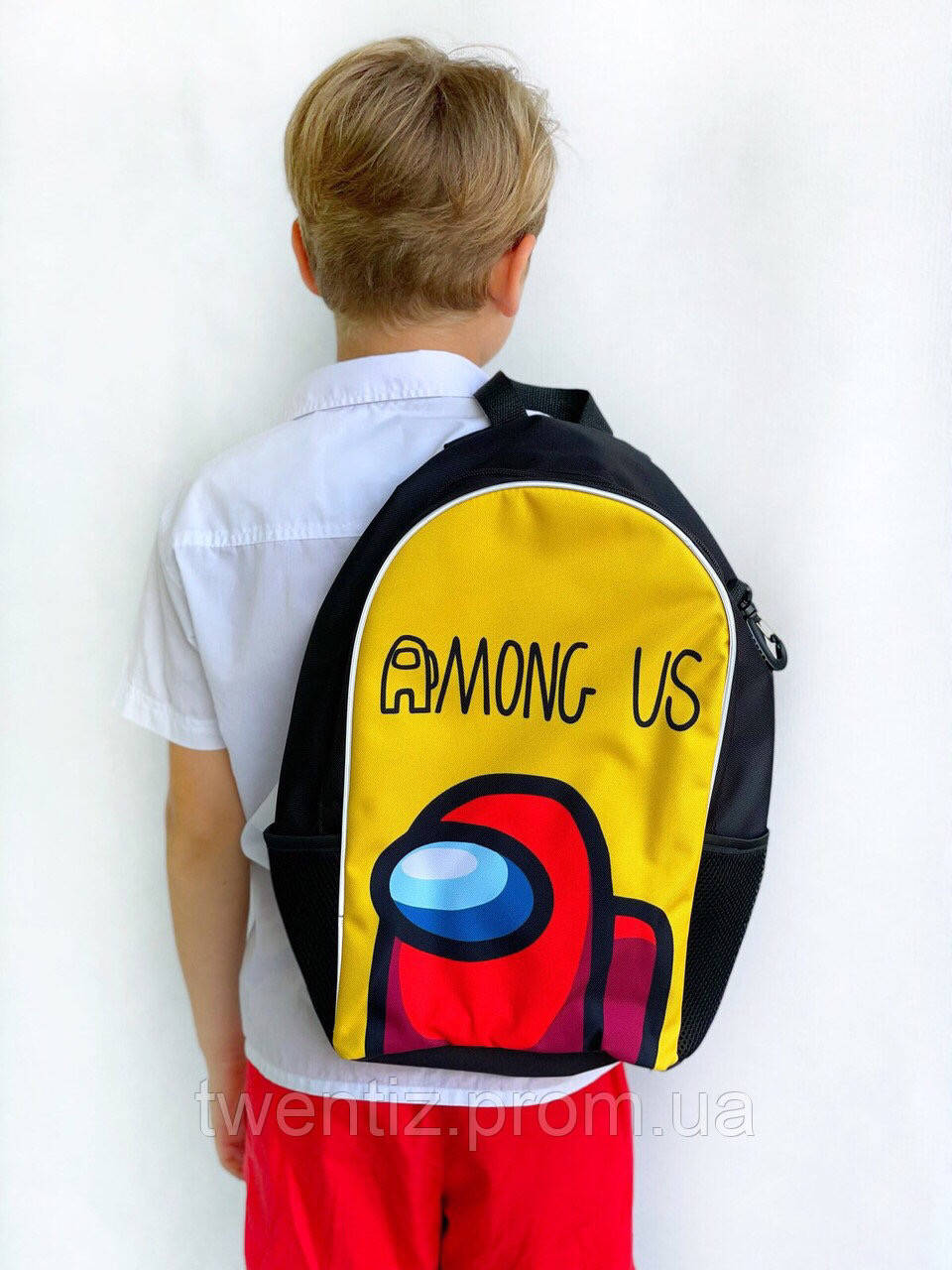 

Рюкзак школьный прочный для мальчика among us амонг ас черный