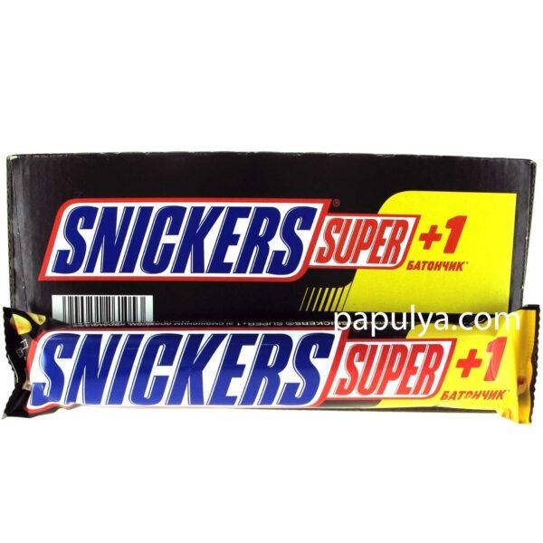 

Батончик Сникерс Snickers Super+1 (три батончика в одном) 112.5г (Сникерс) (уп. 20 шт)