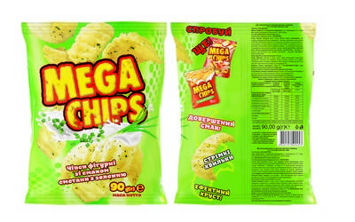 

Чипсы картофельные MEGA CHIPS со вкусом сметаны 90г 16 шт в упаковке