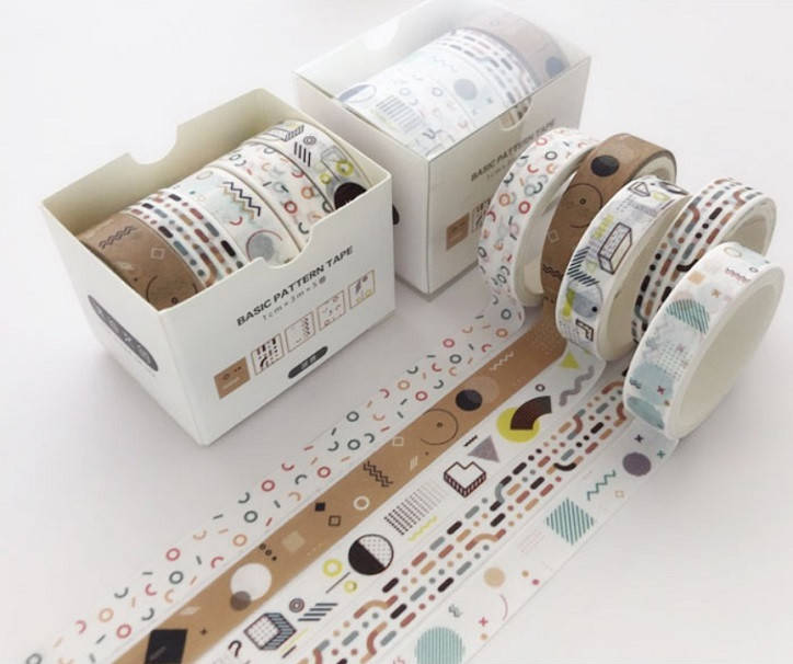 

Скотч декоративный цветной Геометрия шоу Santtiwodo набор 5 шт