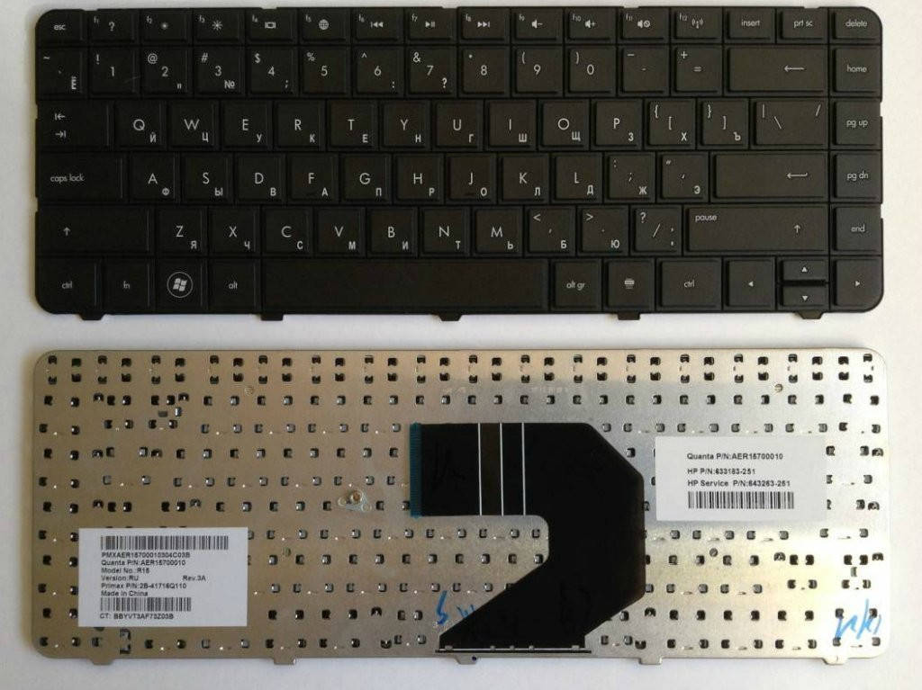 

Клавиатура HP AER15U00310 AER15U00410 AER15U00510 MP-10N63US-920, Черный