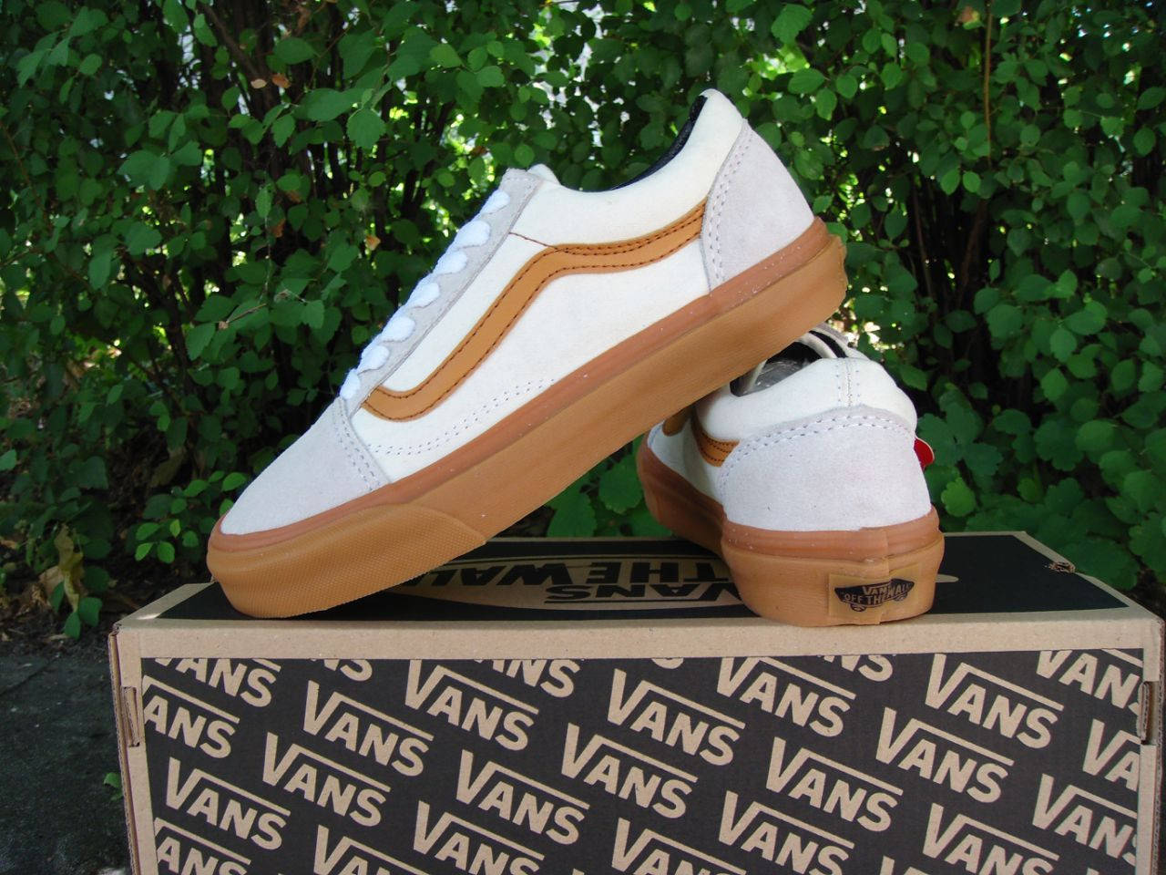 

Кеды унисекс Vans Old Skool White "Белые с коричневым" р. 35 - 38, 41 - 45, Белый