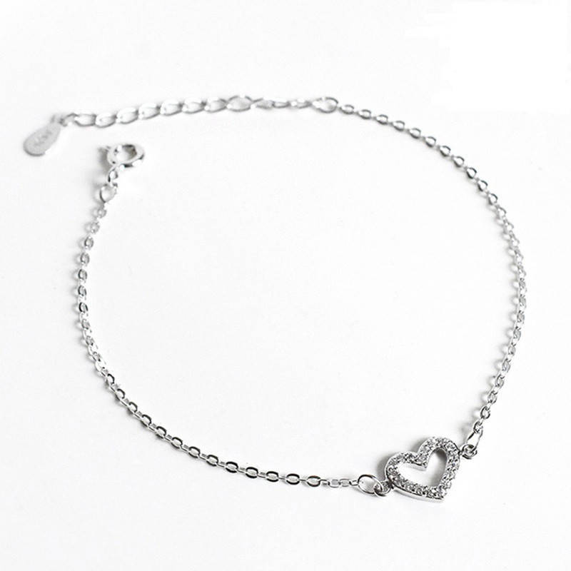 

Женский серебряный браслет 925 пробы с кристаллами циркония "Silver Heart"