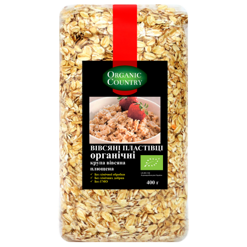 

Овсяные хлопья органические быстрого приготовления 400г Organic Country Natural Green