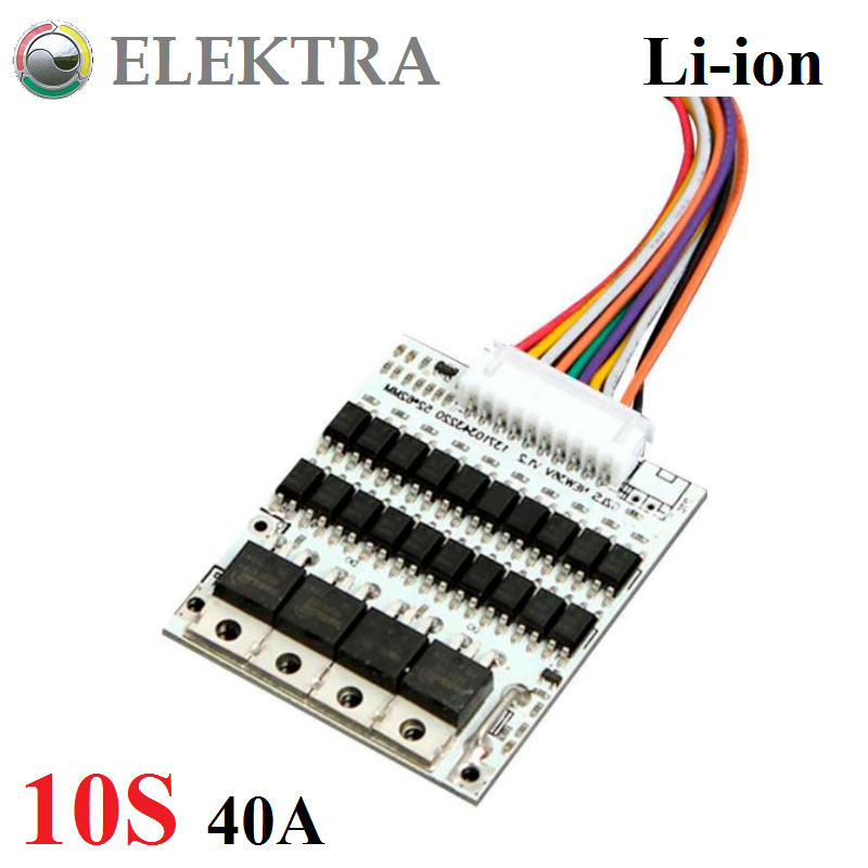 

BMS 10S 40А для аккумуляторов Li-ion (36 V), контролер заряда/разряда без балансировки