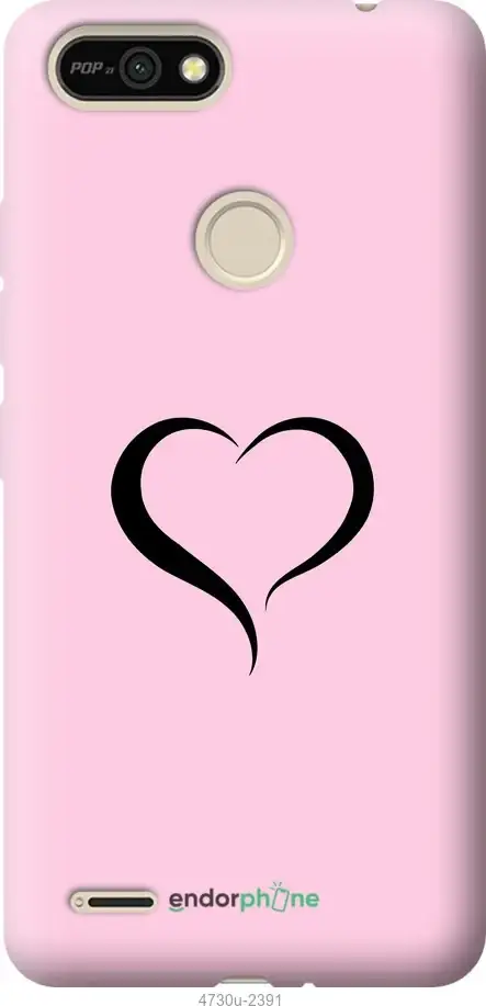

Чехол на Tecno Pop 2F B1F Сердце 1 "4730u-2391-10746", Черный