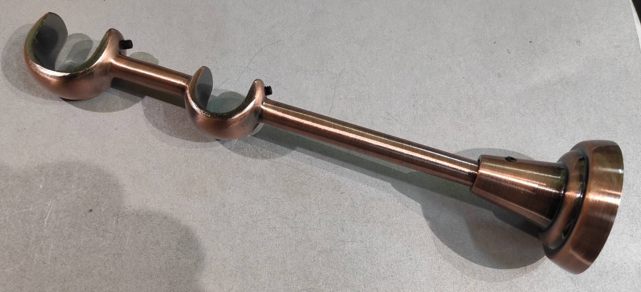 

Кронштейн / Держатель карниза для штор открытый двойной 25+19мм Медь