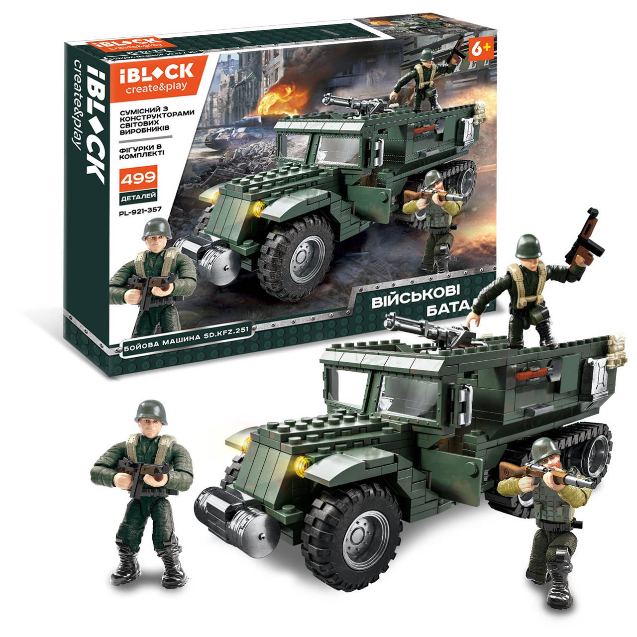 

Конструктор IBLOCK "Военные баталии PL-921-357 ", 499 дет., в кор. 45*7*33см