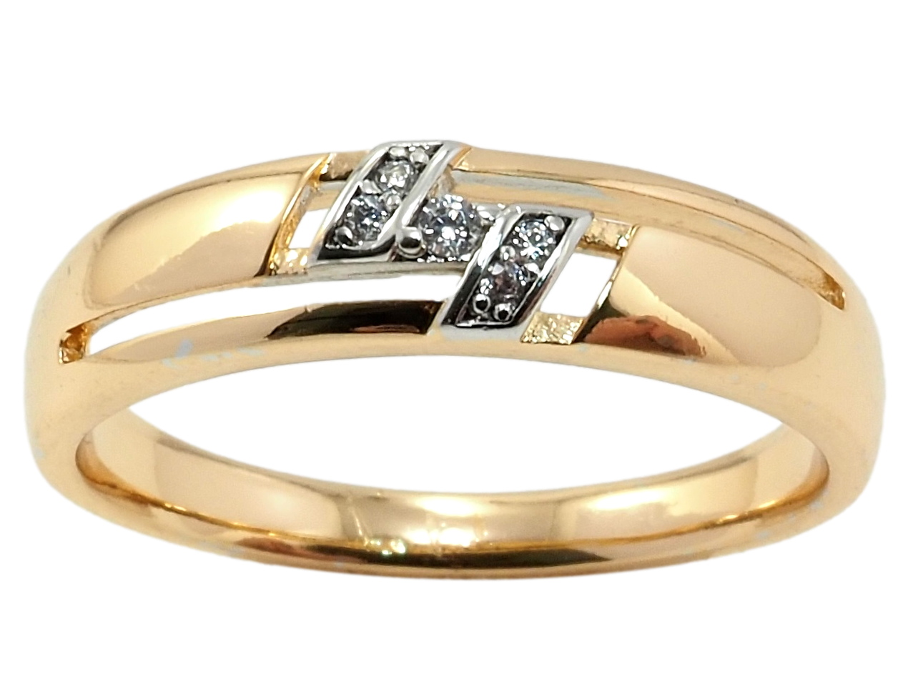 

Кольцо Xuping Позолота 18K + Родий "Орнамент с цирконием" р.16,18.5,20