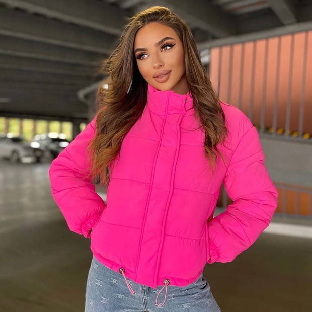 

Светоотражающая женская курточка бомбер в малиновом цвете, Малиновый