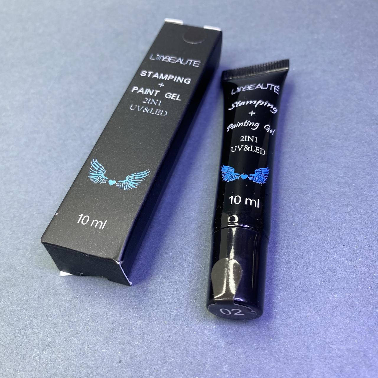 

Гелевая краска для стемпинга и дизайна ногтей Lilly Beaute №02 черный 10 мл