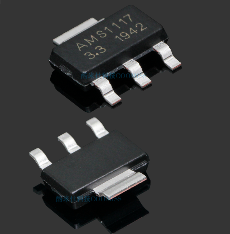 

Микросхема AMS1117-3.3V Линейный регулятор напряжения с малым падением напряжения 3.3в, SOT-223