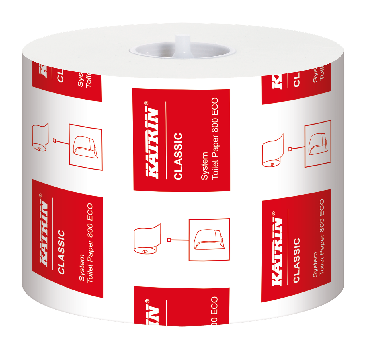 

Туалетная бумага 103424 Katrin Classic System TOTI 800 ECO, Белый