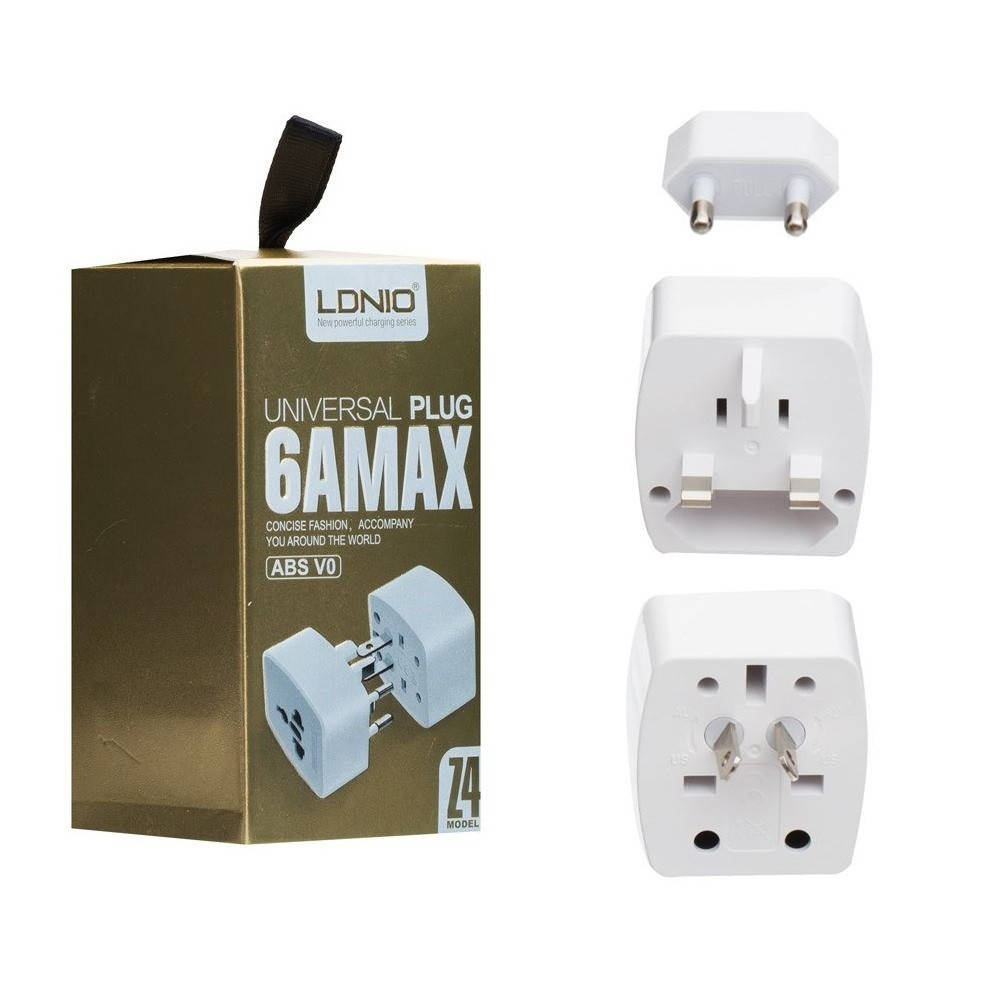 

Сетевой переходник LDNIO DL-Z4 6A EU, US, UK сеть, туристический универсальный