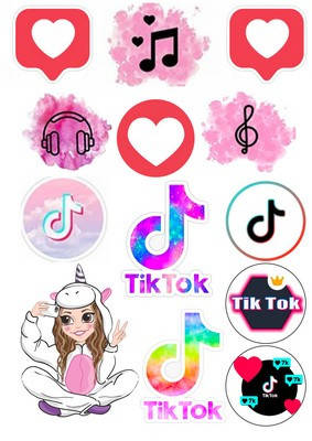 

Вафельна картинка для кондитерских виробів Likee, Instagram (лист А4) 52