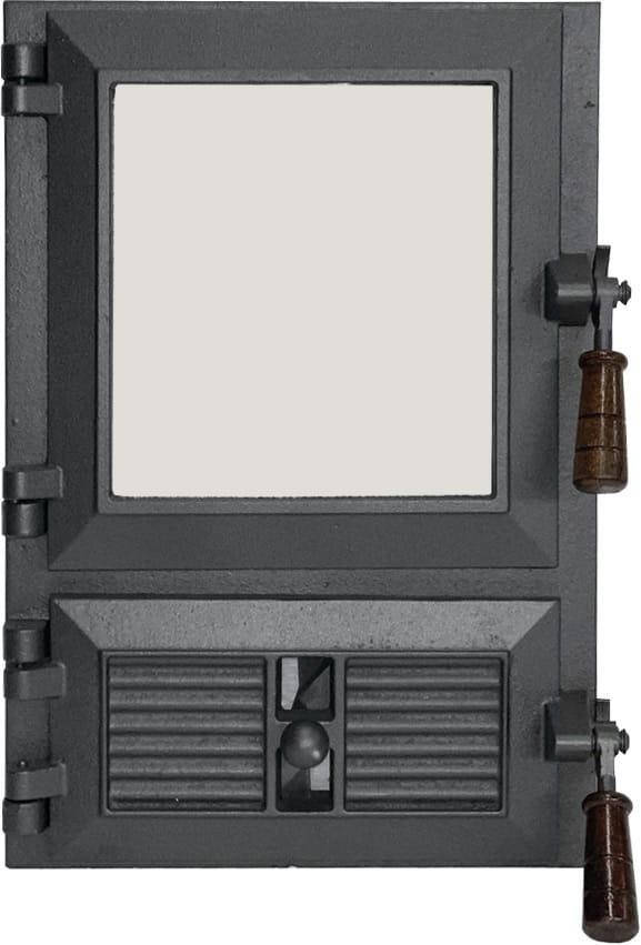 

Дверки чугунные Halmat FPM3 460X310 со стеклом. Дверцы для печи и барбекю