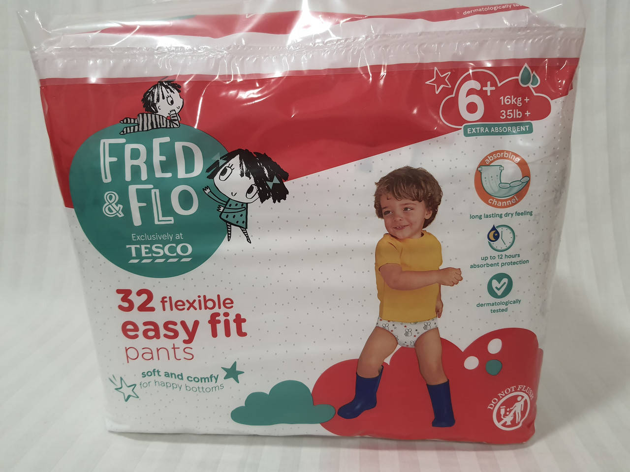 

Подгузники-трусики Fred&Flo (Tesco) pants 6+ (16+кг) в упаковке 32 шт., Белый