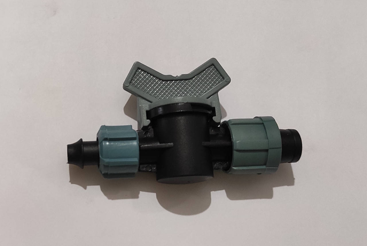 

Фитинг кран стартовый с поджимом для капельной ленты