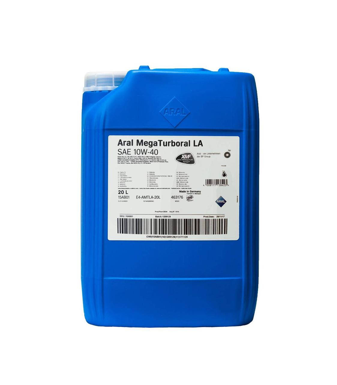 

Моторное масло Aral Turboral 10W-40 20л (15BCD2) Org 15BCD2