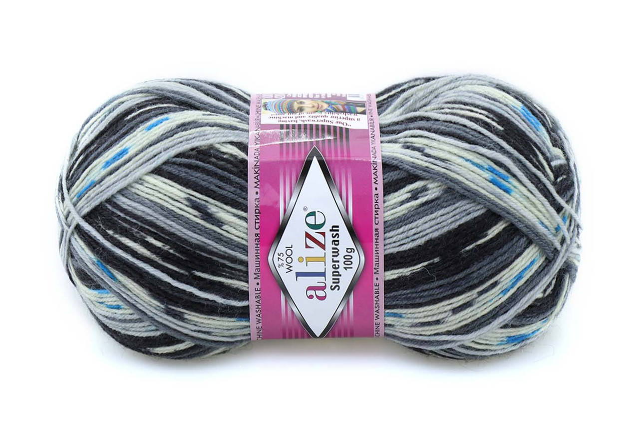 

Alize Superwash, №7650, Секционное крашение