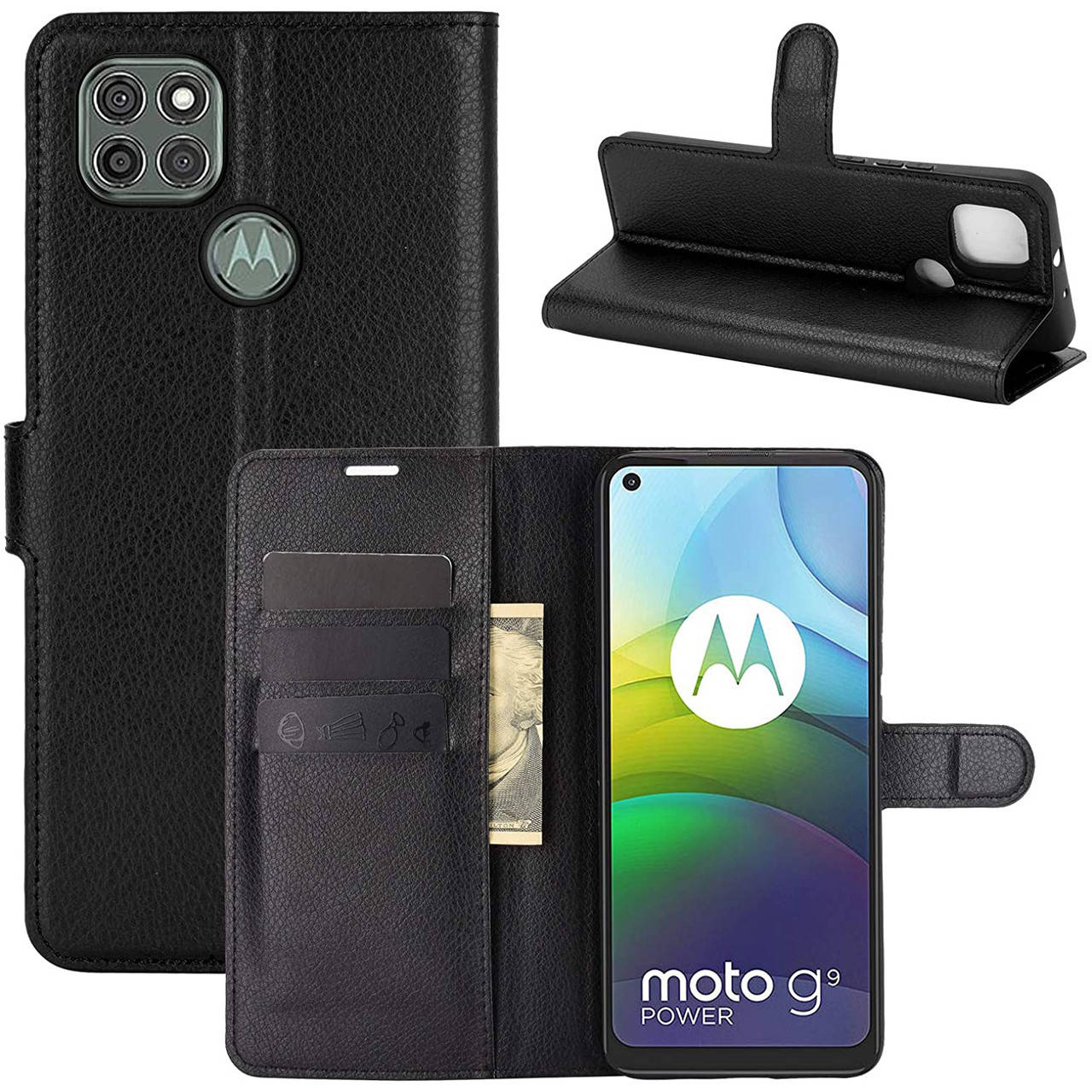 

Чехол-книжка Litchie Wallet для Motorola Moto G9 Power Black, Черный