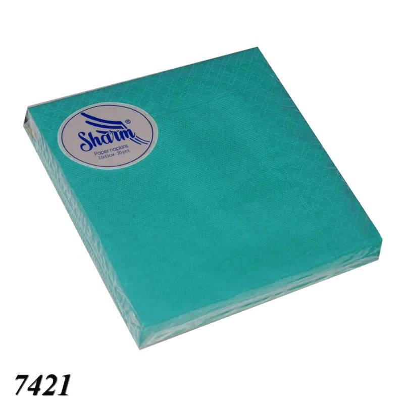 

Серветка 33*33^ 20 шт.(2ш) Sharm (1/30) бірюзова арт. 7421