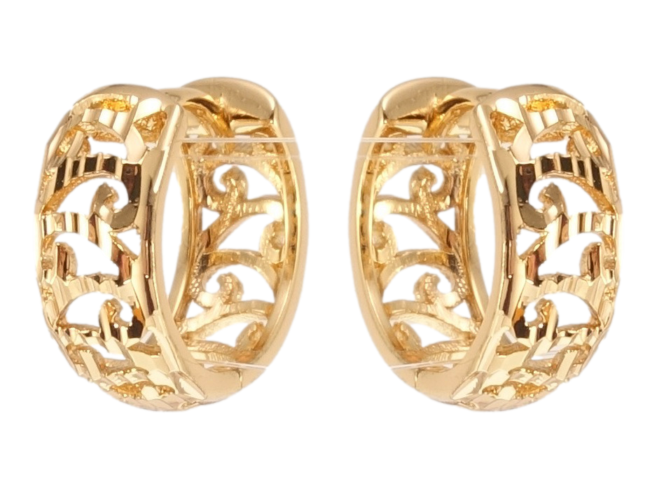 

Серьги Xuping Позолота 18K колечки "Декоративный резной орнамент с насечками"