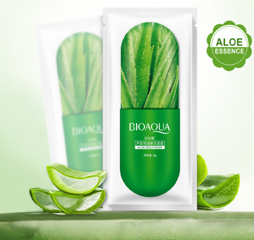 

Ночная маска для лица с экстрактом алое, BIOAQUA ALOE JELLY MASK, 8 гр
