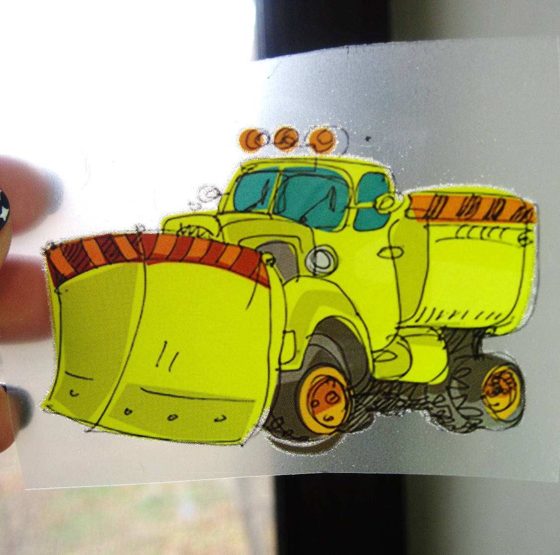 

Термо наклейка, трансфер, наклейка на одежду Машина Грейдер, 5х8 см