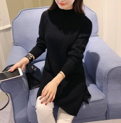 

Зимний длинный свитер-туника черного цвета, Черный