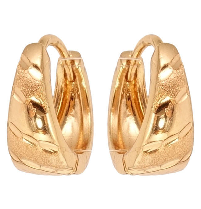

Серьги Xuping Позолота 18K колечки "Декоративный орнамент с насечками и шагренью"